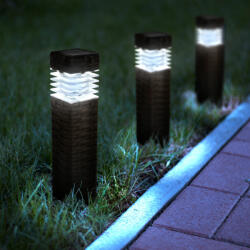 Family Collection Lampa solara - efect ratan, maro - alb rece - 7 x 7 x 28 (+12) cm (MCT-GBZ-11727)