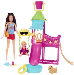 Mattel Barbie, Aquapark, set cu papusa Skipper si accesorii Papusa Barbie