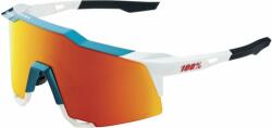 100% Speedcraft Gloss Metallic Bora Matte White/HiPER Red Multilayer Mirror Lens Kerékpáros szemüveg