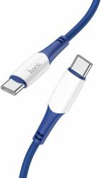 hoco. X70 Kábel - Type-C / Type-C (USB-C) kék/fehér szövet gyorstöltő kábel 1m, 3A