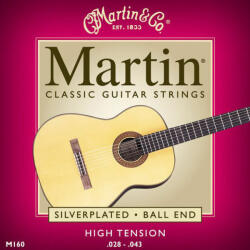 Martin strings Martin M-160 húr, klasszikus, Silverplated, Ball End