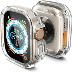 Apple Watch Ultra (49 mm), Szilikon védőkeret, ütésálló, szíj nélkül, Spigen Ultra Hybrid, átlátszó - tok-shop
