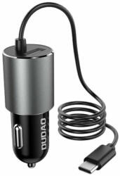 Dudao R5ProT 1x USB autós töltő, 3, 4A + USB-C kábel (szürke) (R5ProT-TYPE-C) - smartgo