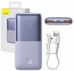 Baseus Bipow Pro Powerbank 10000mAh, 2xUSB, USB-C, 20W (lila) (PPBD040105) - smartgo