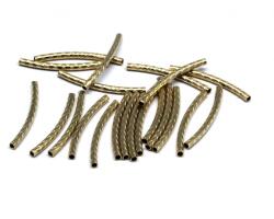  Margele Tub Twisted Gold Filled - Curve Tubing 34 x 1.5 mm - 1 Buc