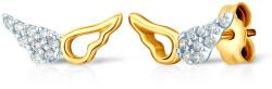 SAVICKI szárny fülbevalók: kétszínű arany, cirkóniák