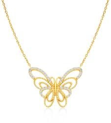SAVICKI pillangós nyaklánc: arany, gyémántok - savicki - 428 735 Ft