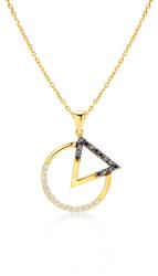 SAVICKI karika, háromszög nyaklánc: arany, gyémántok, fekete gyémántok
