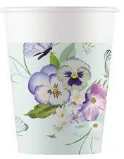 Procos Turquoise Butterfly, Pillangó papír pohár 8 db-os 200 ml (PNN95006)