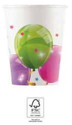 Sparkling Balloons, Lufis papír pohár 8 db-os 200 ml FSC (PNN93462)
