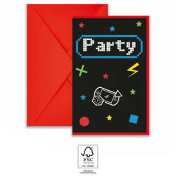  Gaming Party Party meghívó 6 db-os FSC (PNN93778) - kidsfashion