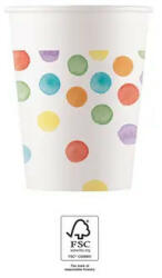Color Party Dots, Színes papír pohár 8 db-os 200 ml FSC (PNN93503)