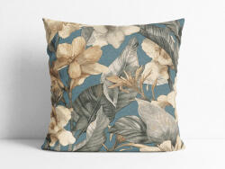 Goldea față de pernă decorativă loneta - flori tropicale 50 x 50 cm