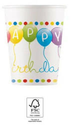 Happy Birthday Streamers papír pohár 8 db-os 200 ml FSC (PNN93461) - kidsfashion