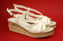 Rovi Design Oferta marimea 40 - Sandale dama din piele naturala, cu platforme de 5cm - LS36BEJINALT