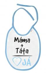Baby Nellys Bavetă impermeabilă mama + Tata, 24 x 27 cm - albastru
