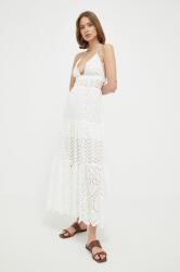 Patrizia Pepe pamut ruha fehér, maxi, harang alakú - fehér 38