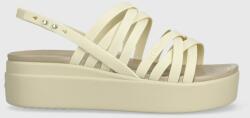 Crocs szandál Brooklyn Strappy Low Wedge bézs, női, platformos, 206751 - bézs Női 39.5