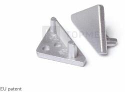 TOPMET D3980040 LED profil QUARTER10 végzáró szett, ezüst (2db/cs)