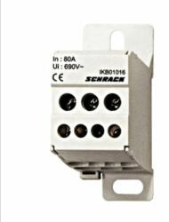 SCHRACK Csatlakozó blokk, 1 pólusú, 80A, be 1x16mm2, ki 4x6+2x16mm2 - IKB01016 (IKB01016)