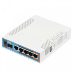 MikroTik HAP AC office wireless device, RB962UIGS-5HACT2HNT; Dualconcurrent triple chain 2.4/5GHz AP, 802.11ac/a/n/b/g, Five Gigabit Ethernet ports, PoE-out on port 5, SFP, USB for 3G/4G support orsto (RB962UI