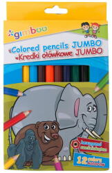 GIMBOO Creioane colorate, 12 culori/cutie, GIMBOO Jumbo (GB-17241549-99) - vexio