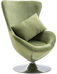 vidaXL Scaun ou rotativ, cu pernă, verde deschis, catifea (248467)