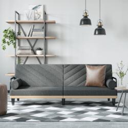 vidaXL Canapea extensibilă cu cotiere, gri închis, textil (351932) Canapea