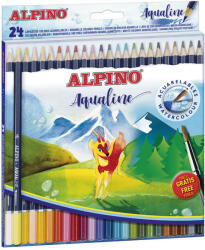 Alpino Creioane colorate acuarela, cutie carton, 24 culori/set, ALPINO Aqualine (MS-AL000131)