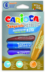 CARIOCA Creioane tempera metalizate, lavabile, 6 culori/cutie, CARIOCA Temperello Metallic (CA-42674)