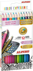 Alpino Creioane colorate, cutie carton, 12 culori/set (7 pastel + 5 metalizate), ALPINO Color Experience (MS-AL000246)