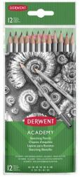 Derwent Creioane Grafit 5H-6B DERWENT Academy, blister, 12 buc/set, negru (DW-2300412) - vexio