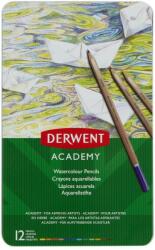 Derwent Creioane acuarela DERWENT Academy, cutie metalica, 12 buc/set, diverse culori (DW-2301941)