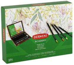 Derwent Set complet pentru desen DERWENT Academy, cutie din lemn, creioane colorate, 28 buc/set, culori meta (DW-2305950)