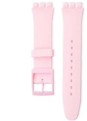 Swatch Curea unisex roz din silicon pentru ceas Swatch 17mm