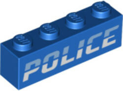 LEGO® Alkatrészek (Pick a Brick) Kék 1x4 elem Police felírattal 6387165