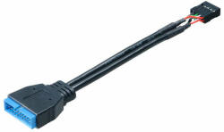 Akasa 9-pin/19-pin USB kábel 0, 1 M Fekete (AK-CBUB19-10BK)