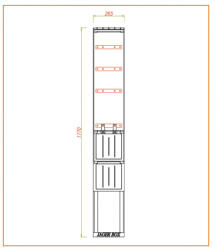 Csatári Plast CSATÁRI PLAST PVT-K-L 26 FE Földkábel elosztó szekrény, 2xNH00+2T, 260x1770/250 mm (CSP 74000004) (CSP74000004)