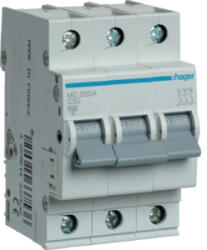Hager Kismegszakító 3P, C-50A, 6kA, 3M (MC350A) (MC350A)