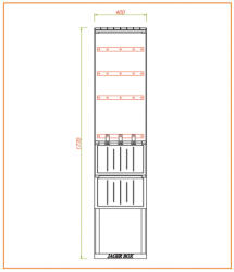 Csatári Plast CSATÁRI PLAST PVT-K-L 40 FE Földkábel elosztó szekrény, 2xNH2+T, 400x1770/250 mm (CSP 74000018) (CSP74000018)