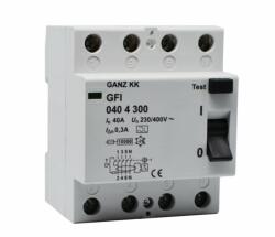 GANZ 40A 4pól 30mA áram-védőkapcsoló GFI (1GFI-040-4-030) (1GFI-040-4-030)