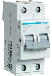 Hager Kismegszakító 1P+N, C-50A, 6kA, 2M (MC550A) (MC550A)