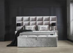 ABC Bedding Monarch kárpitozott ágyneműtartós ágy - beépített LED világítás, tört fehér - 160x200