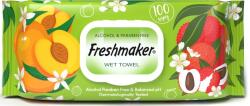Freshmaker nedves törlőkendő, gyümölcs illatú, 100 lapos, zárható fedéllel (barack-licsi)