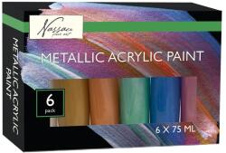 Grafix Culori acrilice 6x75ml , metalic, Grifix