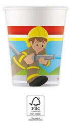 Tűzoltó Rescue papír pohár 8 db-os 200 ml FSC (PNN94180) - gyerekagynemu