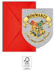  Harry Potter Hogwarts Houses party meghívó 6 db-os FSC (PNN93370) - gyerekagynemu