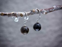 R. M. ékszer Füstkvarc lógós drót fülbevaló 8mm (4231-PK)