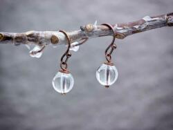 R. M. ékszer Hegyikristály lógós réz drót fülbevaló 8mm (18740RM)