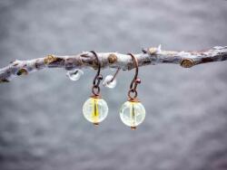 R. M. ékszer Citrin lógós réz drót fülbevaló 8mm (18772RM)